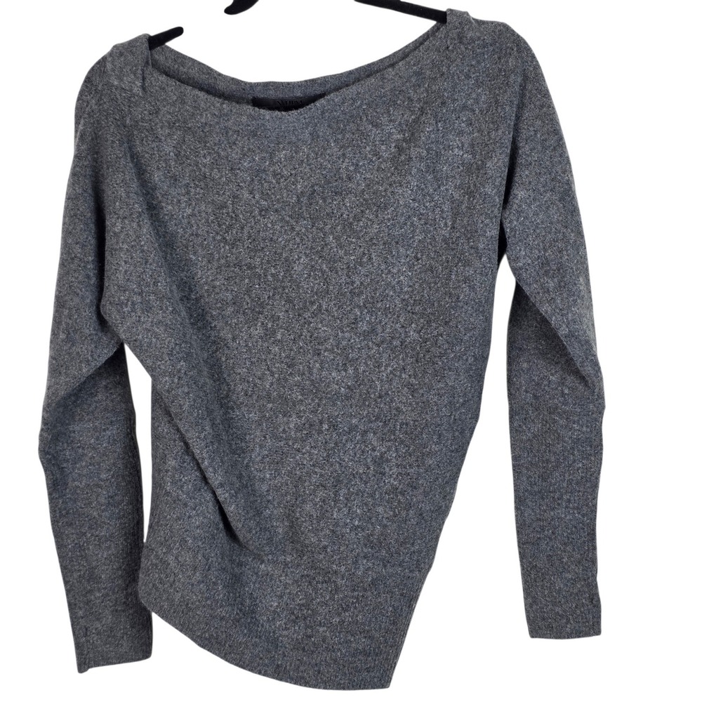 White House Black Market Sweater Women S Grey Excellent Boat Neck Long Sleeve
